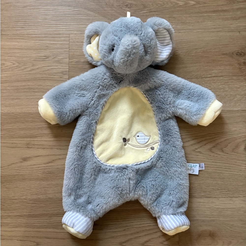 Douglas Baby Cuddle Toy Sshlumpies Joey Elephant Gray Security Blanket Lovey
